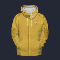 Modetrail Starfleet Yellow Uniform Command Division Discovery Tracksuit Costume Hoodie Sweatshirt T-Shirt Sweatpants, Star Trek Costume S-5XL US Size