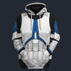 Modetrail 501st Legion Clone Trooper Hoodie Costume, Star Wars Costume S-5XL US Size, Gift For Him