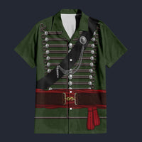 Modetrail 95th Rifles Uniform British Army Captain Hawaiian Shirt Costume, British Costume S-5XL US Size, Unisex Button Down Shirt