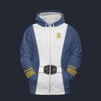 Modetrail Star Trek Admiral James-T.Kirk-EXO Sixth Independence Fleece Zip Hoodie Costume, S-5XL US Size, Gift For Him