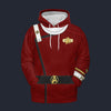 Modetrail Admiral Pike Strange New Worlds Monster Maroon Tracksuit Costume Hoodie Sweatshirt T-Shirt Sweatpants, Star Trek Costume S-5XL US Size