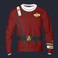 Modetrail Admiral Pike Strange New Worlds Monster Maroon Long Sleeves Costume, Star Trek Costume S-5XL US Size, Gift For Him