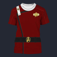 Modetrail Admiral Pike Strange New Worlds Monster Maroon T-shirt Costume, Star Trek Costume S-5XL US Size, Gift For Him