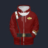 Modetrail Admiral Pike Strange New Worlds Monster Maroon Zip Hoodie Costume, Star Trek Costume S-5XL US Size, Gift For Him