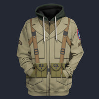 Modetrail American 442nd Infantry Regiment Corporal Zip Hoodie Costume, American Costume S-5XL US Size, Gift For Him