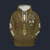 Modetrail American ARMY ENLISTED ARMY Brown SERVICE UNIFORM Fleece Hoodie Costume, American Costume S-5XL US Size, Gift For Him
