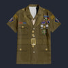 Modetrail American ARMY ENLISTED ARMY Brown SERVICE UNIFORM Hawaiian Shirt Costume, American Costume S-5XL US Size, Unisex Button Down Shirt