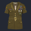 Modetrail American ARMY ENLISTED ARMY Brown SERVICE UNIFORM T-shirt Costume, American Costume S-5XL US Size, Gift For Him