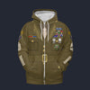 Modetrail American ARMY ENLISTED ARMY Brown SERVICE UNIFORM Zip Hoodie Costume, American Costume S-5XL US Size, Gift For Him
