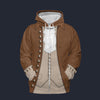 Modetrail American Alexander Hamilton Fleece Zip Hoodie Costume, American Costume S-5XL US Size, Gift For Him