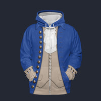 Modetrail American Alexander Hamilton Fleece Zip Hoodie Costume, American Costume S-5XL US Size, Gift For Him