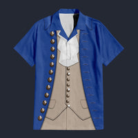 Modetrail American Alexander Hamilton Hawaiian Shirt Costume, American Costume S-5XL US Size, Unisex Button Down Shirt