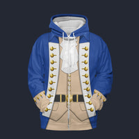 Modetrail American Alexander Hamilton Fleece Zip Hoodie Costume, American Costume S-5XL US Size, Gift For Him