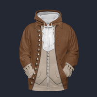 Modetrail American Alexander Hamilton Zip Hoodie Costume, American Costume S-5XL US Size, Gift For Him
