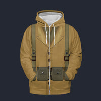 Modetrail American Army WW1 Infantryman Zip Hoodie Costume, American Costume S-5XL US Size, Gift For Him