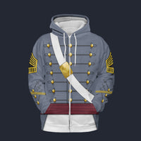 Modetrail American Army West Point Cadet Brigade Operations Officer Fleece Zip Hoodie Costume, American Costume S-5XL US Size, Gift For Him