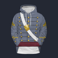 Modetrail American Army West Point Cadet Color Lieutenant Tracksuit Costume Hoodie Sweatshirt T-Shirt Sweatpants, American Costume S-5XL US Size