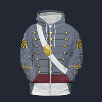 Modetrail American Army West Point Cadet Regimental Commander Zip Hoodie Costume, American Costume S-5XL US Size, Gift For Him