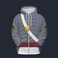 Modetrail American Army West Point Cadet Regimental and Battalion Sergeant Major Zip Hoodie Costume, American Costume S-5XL US Size, Gift For Him