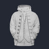 Modetrail American Benjamin Franklin Fleece Zip Hoodie Costume, American Costume S-5XL US Size, Gift For Him