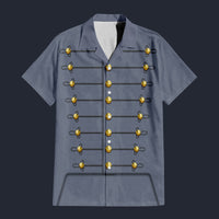 Modetrail American Cadet George Armstrong Custer 1860s Hawaiian Shirt Costume, American History Costume S-5XL US Size, Gift For Him, Unisex Button Down Shirt