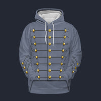 Modetrail American Cadet George Armstrong Custer 1860s Tracksuit Costume Hoodie Sweatshirt T-Shirt Sweatpants, American History Costume S-5XL US Size, Gift For Him