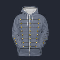 Modetrail American Cadet George Armstrong Custer 1860s Zip Hoodie Costume, American History Costume S-5XL US Size, Gift For Him, Gift For Him