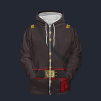 Modetrail American Civil War-Union Army-Captain of Infantry Fleece Zip Hoodie Costume, American Costume S-5XL US Size, Gift For Him