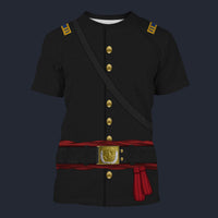 Modetrail American Civil War- Union Army- Captain of Infantry Set 2 T-shirt Costume, American Costume S-5XL US Size, Gift For Him