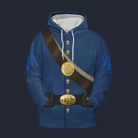 Modetrail American Civil War Uniforms Quartermaster Sergeant Fleece Hoodie Costume, American Costume S-5XL US Size, Gift For Him