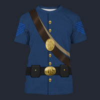 Modetrail American Civil War Uniforms Quartermaster Sergeant T-shirt Costume, American Costume S-5XL US Size, Gift For Him