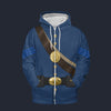 Modetrail American Civil War Uniforms Sergeant Fleece Zip Hoodie Costume, American Costume S-5XL US Size, Gift For Him