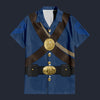 Modetrail American Civil War Uniforms Sergeant Major Hawaiian Shirt Costume, American Costume S-5XL US Size, Unisex Button Down Shirt