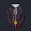 Modetrail American Civil War- Union Army- Major- Infantry Zip Hoodie Costume, American Costume S-5XL US Size, Gift For Him