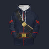 Modetrail American Civil War Union Artillery Corporal Hoodie Costume, American Costume S-5XL US Size, Gift For Him