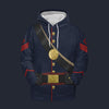 Modetrail American Civil War Union Artillery First Sergt Tracksuit Costume Hoodie Sweatshirt T-Shirt Sweatpants, American Costume S-5XL US Size