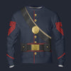 Modetrail American Civil War Union Artillery Quartermaster Sergeant Tracksuit Costume Hoodie Sweatshirt T-Shirt Sweatpants, American Costume S-5XL US Size