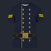 Modetrail American Civil War Union Cavalry Corporal Tracksuit Costume Hoodie Sweatshirt T-Shirt Sweatpants, American Costume S-5XL US Size