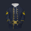 Modetrail American Civil War Union Cavalry First Sergt Fleece Hoodie Costume, American Costume S-5XL US Size, Gift For Him