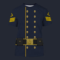 Modetrail American Civil War Union Cavalry First Sergt T-shirt Costume, American Costume S-5XL US Size, Gift For Him