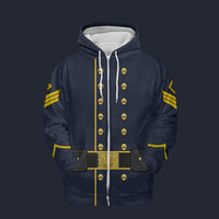 Modetrail American Civil War Union Cavalry First Sergt Zip Hoodie Costume, American Costume S-5XL US Size, Gift For Him