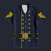 Modetrail American Civil War Union Cavalry Quartermaster Sergeant Hawaiian Shirt Costume, American Costume S-5XL US Size, Unisex Button Down Shirt