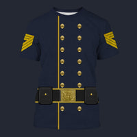 Modetrail American Civil War Union Cavalry Quartermaster Sergeant T-shirt Costume, American Costume S-5XL US Size, Gift For Him