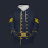 Modetrail American Civil War Union Cavalry Sergeant Fleece Hoodie Costume, American Costume S-5XL US Size, Gift For Him