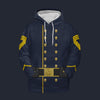 Modetrail American Civil War Union Cavalry Sergeant Major Hoodie Costume, American Costume S-5XL US Size, Gift For Him