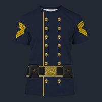 Modetrail American Civil War Union Cavalry Sergeant Major T-shirt Costume, American Costume S-5XL US Size, Gift For Him