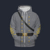 Modetrail American Confederate Army-Cavalry Officer Fleece Zip Hoodie Costume, American Costume S-5XL US Size, Gift For Him