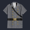 Modetrail American Confederate Army-Cavalry Officer Hawaiian Shirt Costume, American Costume S-5XL US Size, Unisex Button Down Shirt