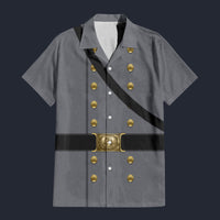 Modetrail American Confederate Army-Cavalry Officer Hawaiian Shirt Costume, American Costume S-5XL US Size, Unisex Button Down Shirt