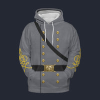 Modetrail American Confederate Army-Cavalry Officer Tracksuit Costume Hoodie Sweatshirt T-Shirt Sweatpants, American Costume S-5XL US Size